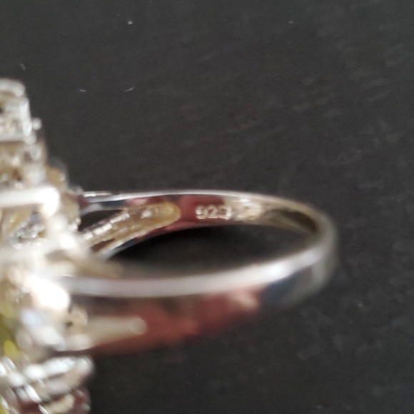 925 S.S. CITRINE, WHITE AND SMOKEY TOPAZ RING - Picture 6 of 7